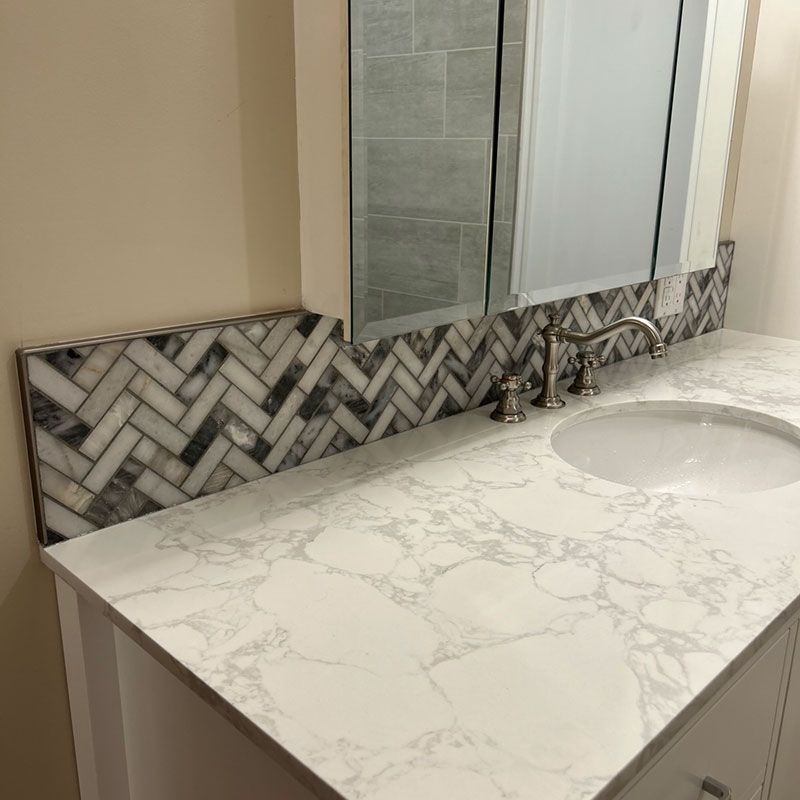 Ricklyn Renos new bathroom backsplash an counter Ricklyn Renos new bathroom backsplash an counter